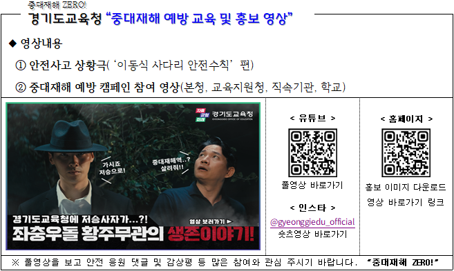 중대재해 예방교육 및 홍보 영상